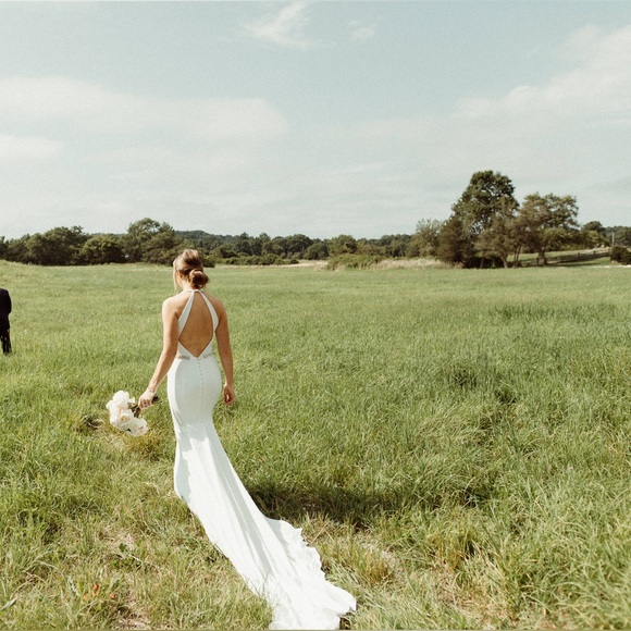 Mikaella Bridal Crepe Wedding Dress Style 2150 - Picture 2 of 3